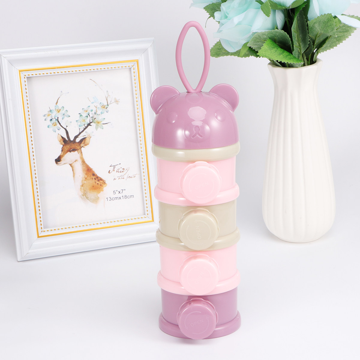 Food Box Baby - 4-Section Portable Milk Powder Box for