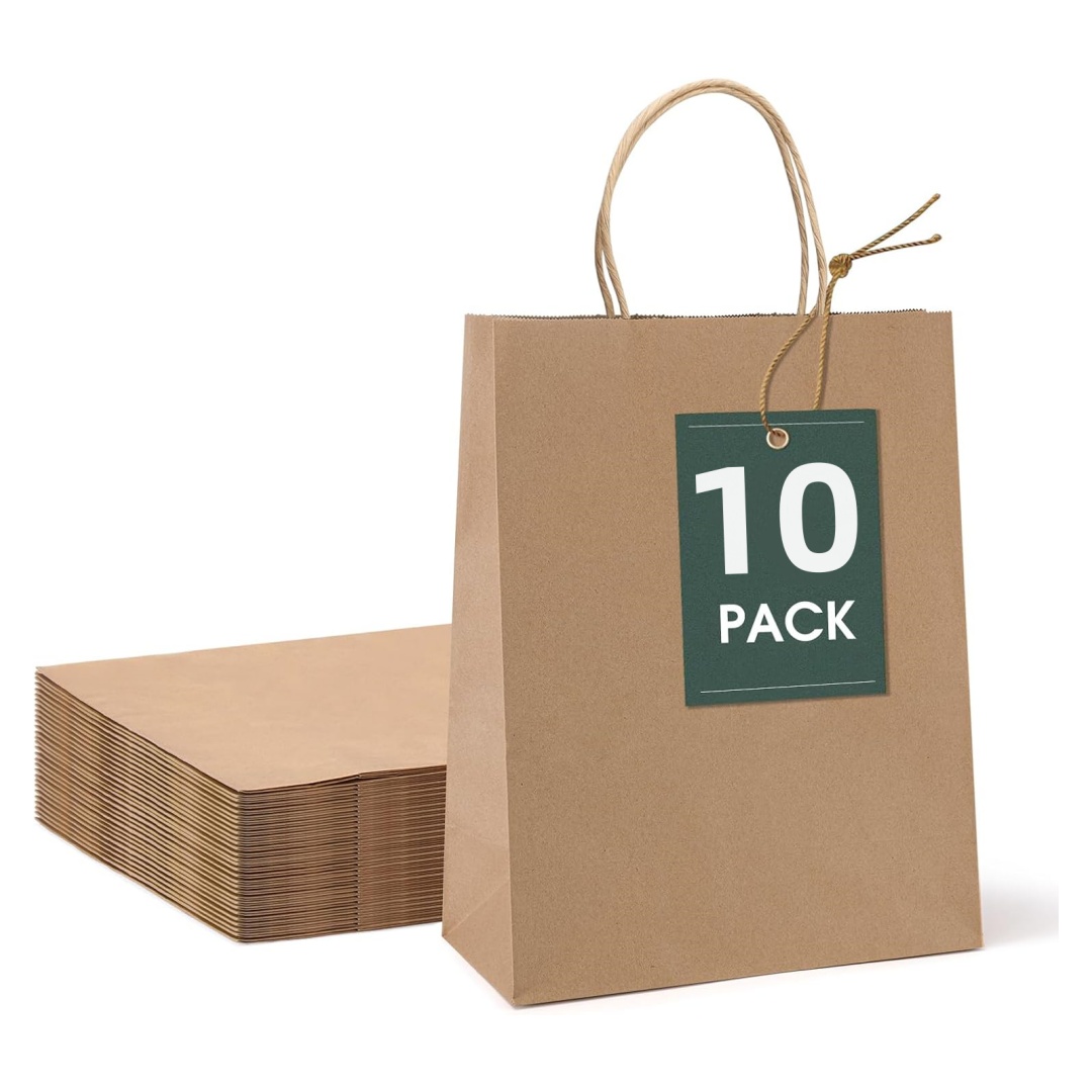Food Pouch Reusable - Kraft Paper Bag, 20 Pieces, Large