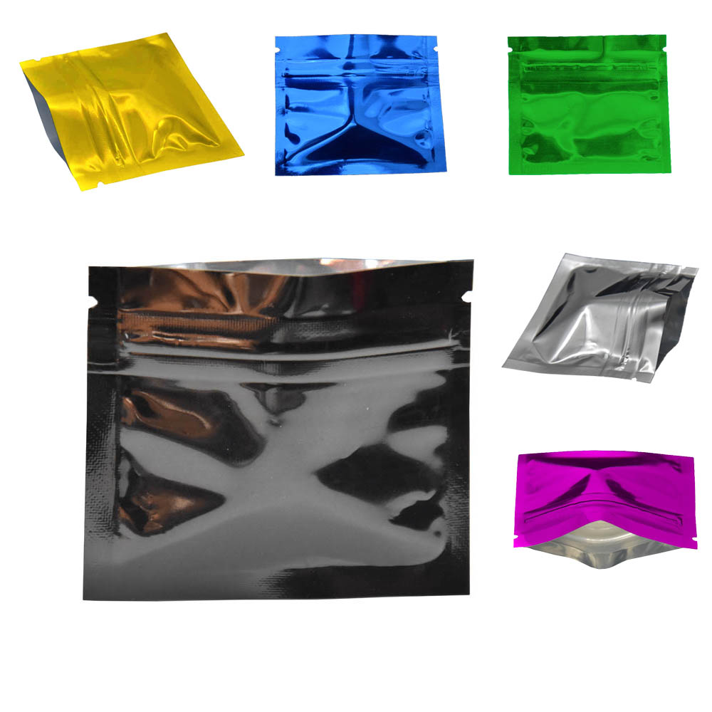 Food Pouch Reusable - 100Pcs Colorful Glossy Aluminum Foil Zip