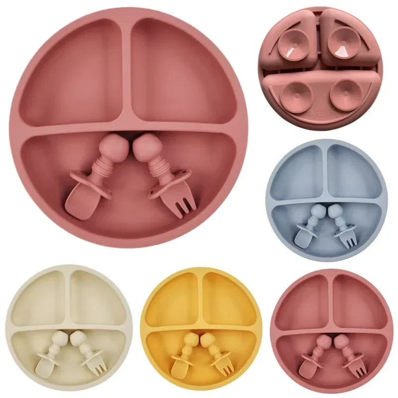 Baby Food Diary - 3Pcs Silicone Baby Feeding Set BPA