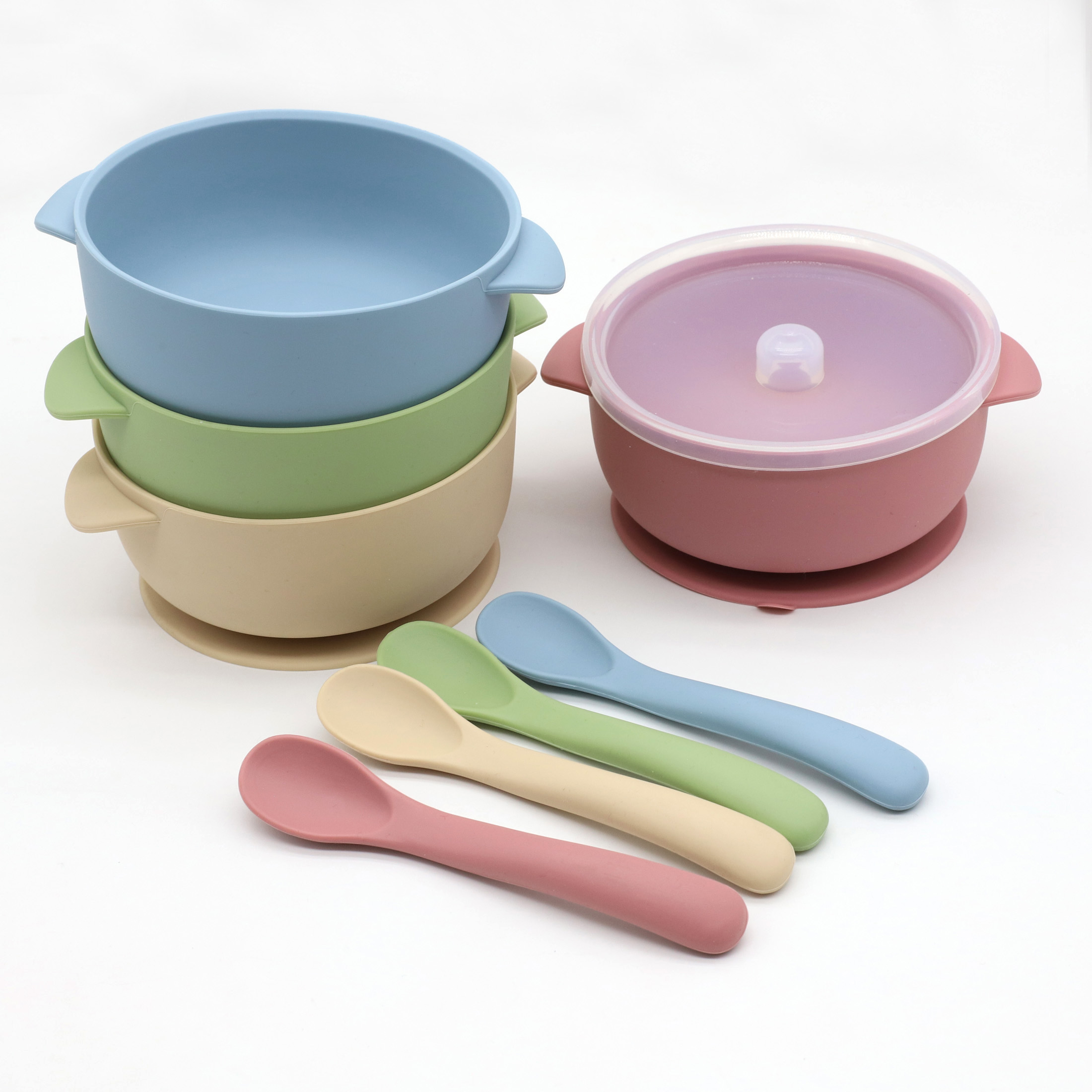3pcs silicone bowl with lid, f - Baby Food Diary ulasan dan harga