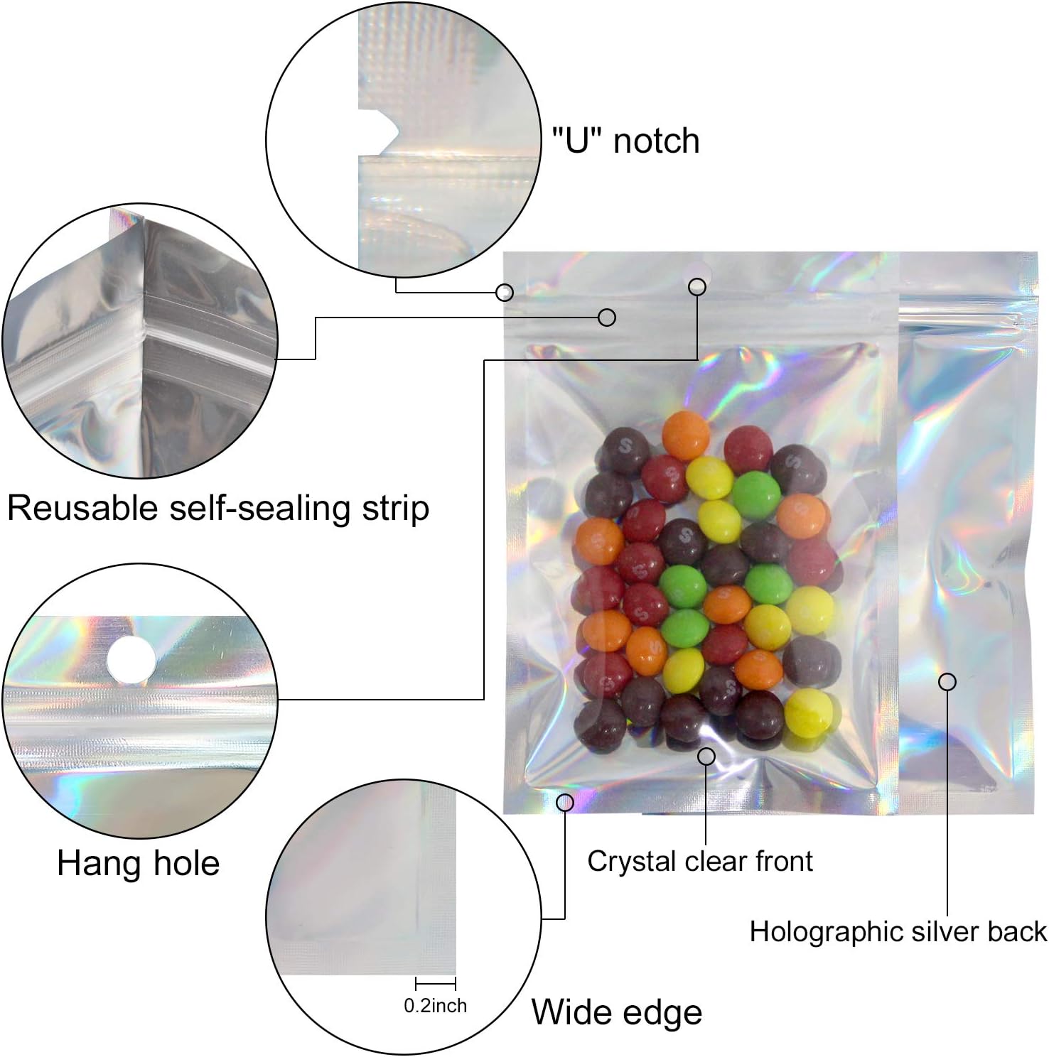 50/10PCS Laser Sealing Bags Pl - Food Pouch Reusable ulasan dan harga