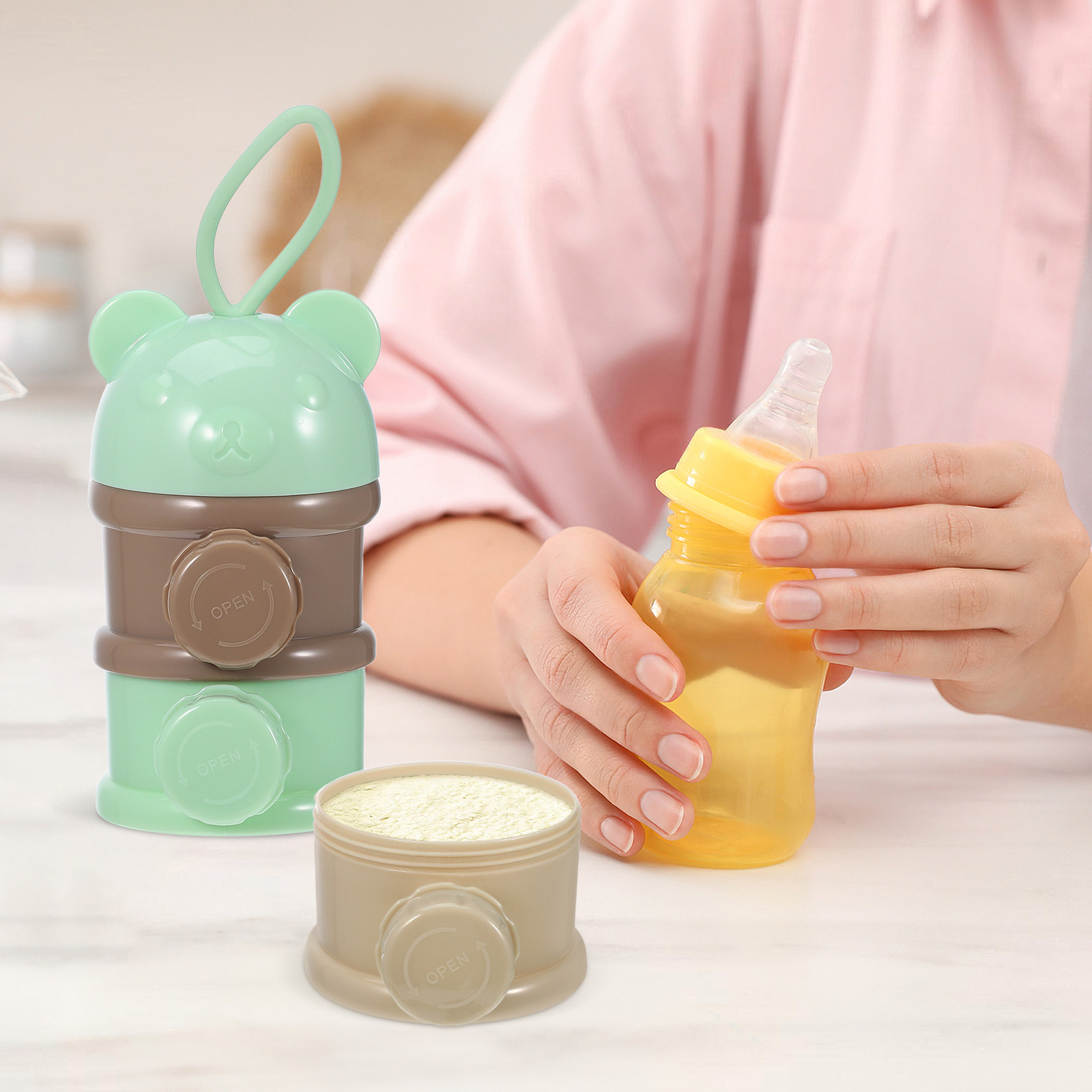 4-Section Portable Milk Powder - Food Box Baby ulasan dan harga