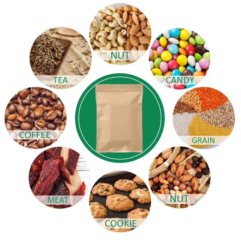 100PCS Brown Kraft Paper Zippe - Food Pouch Reusable ulasan dan harga